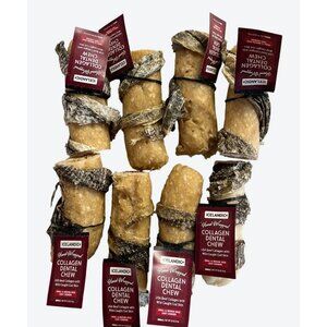 Icelandic USA Beef Collagen Dental Chew Hand Wrapped In Wild Caught Cod Skin x 8